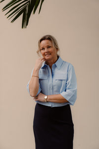 Theresa short blouse blue - Bij Keesje - Bij Keesje The Label - Blouse