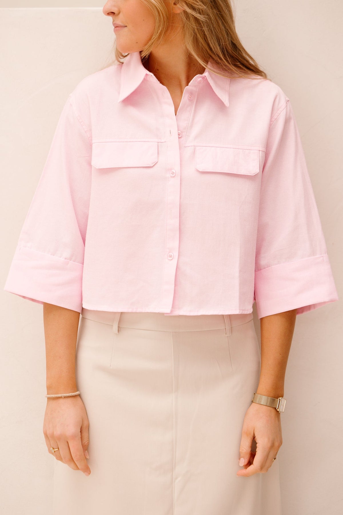 Theresa short blouse pink - Bij Keesje - Bij Keesje The Label - Blouse