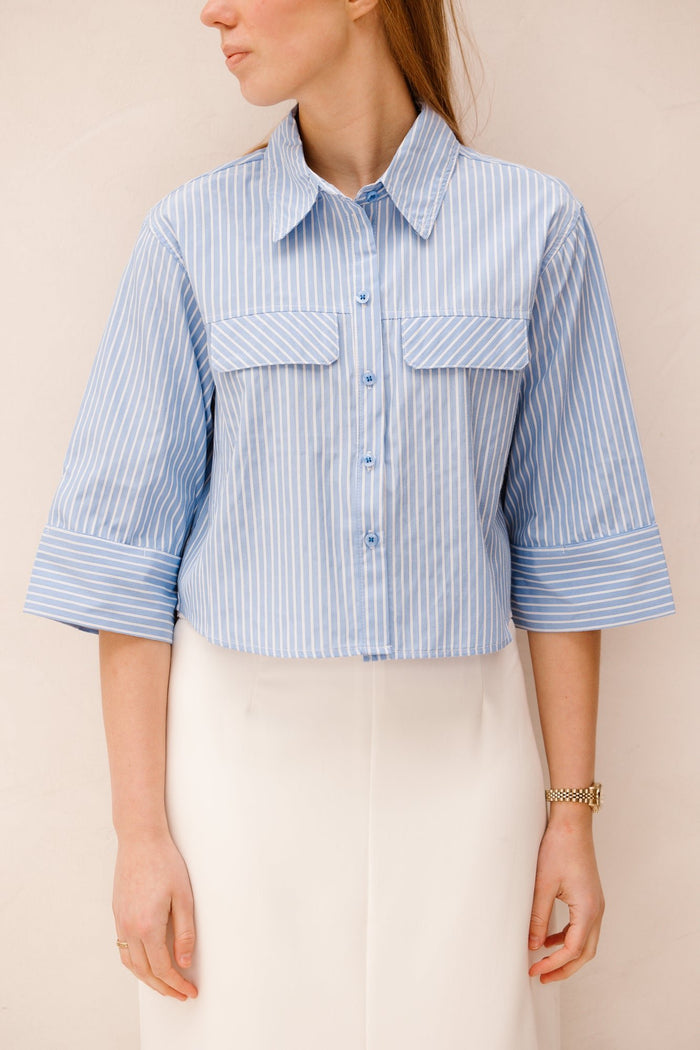Theresa short blouse stripe - Bij Keesje - Bij Keesje The Label - Blouse