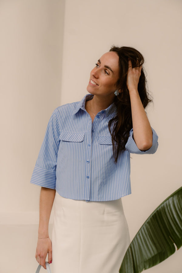 Theresa short blouse stripe - Bij Keesje - Bij Keesje The Label - Blouse