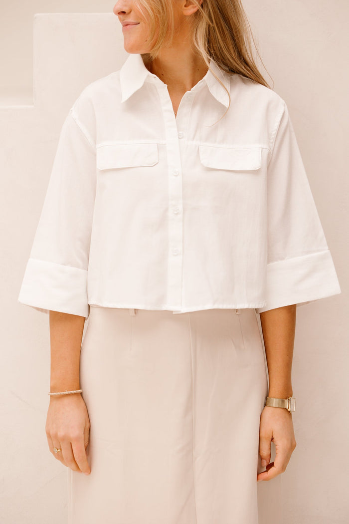 Theresa short blouse white - Bij Keesje - Bij Keesje The Label - Blouse