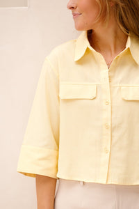 Theresa short blouse yellow - Bij Keesje - Bij Keesje The Label - Blouse