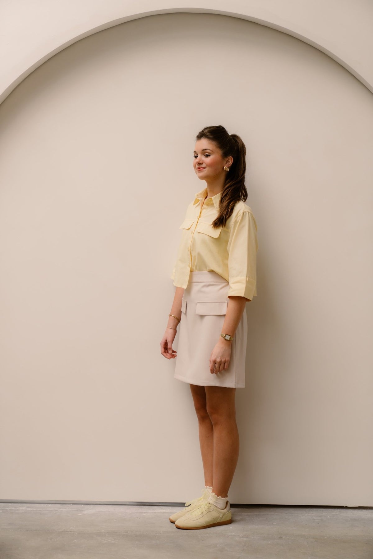 Theresa short blouse yellow - Bij Keesje - Bij Keesje The Label - Blouse