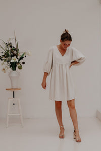 Tikva jurk kort beige - Bij Keesje - Bij Keesje - Jurk
