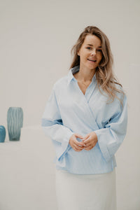 Tila stripes blouse blue/white - Bij Keesje - Bij Keesje - Blouse