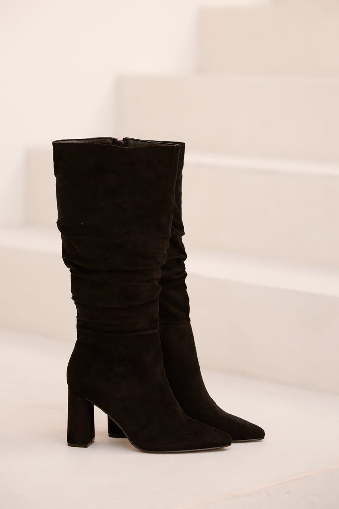 Tilburg heel boot black suède - Bij Keesje - Bij Keesje