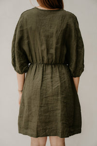 Tilly jurk v - hals groen - Bij Keesje - Bij Keesje - Jurk