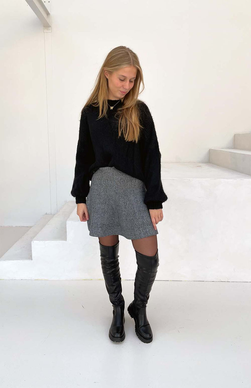 Tinke skirt grey/black - Bij Keesje