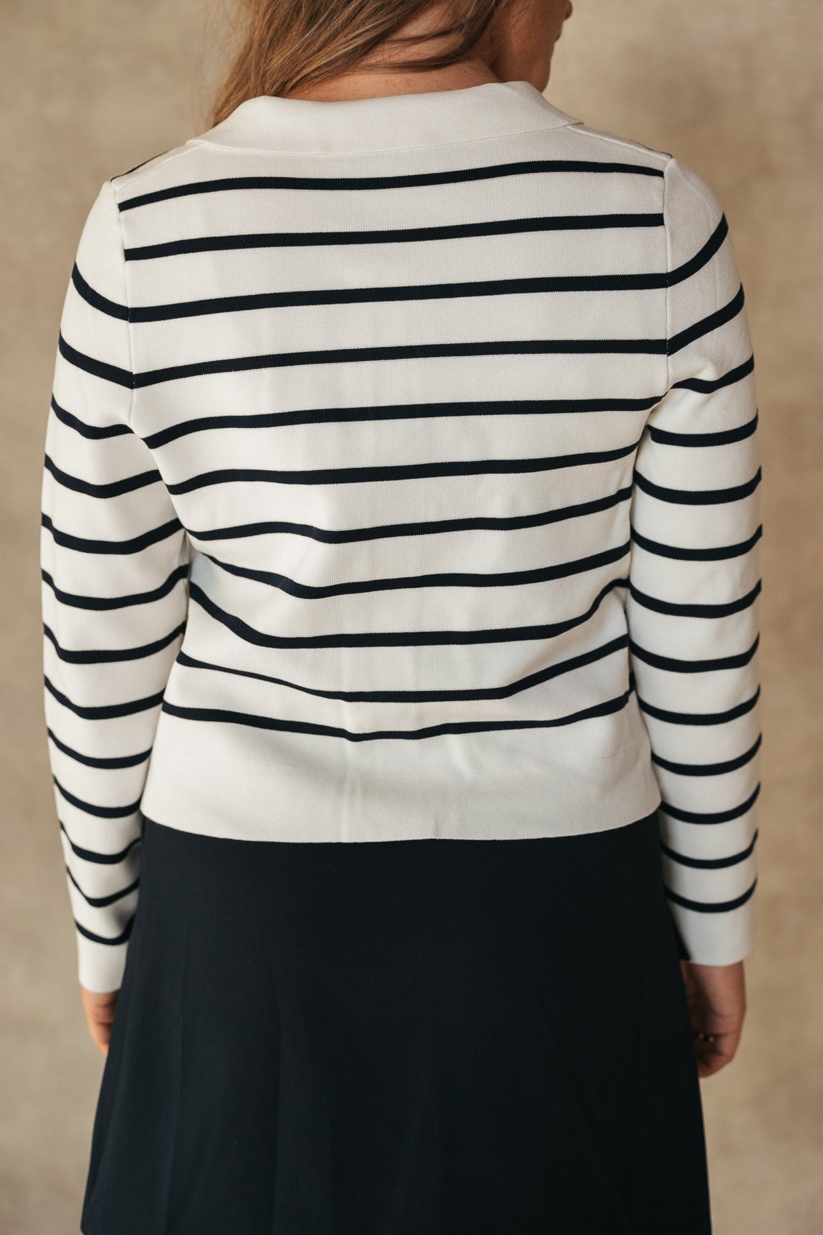 Tippi knit cardigan stripes white/navy NN - Bij Keesje