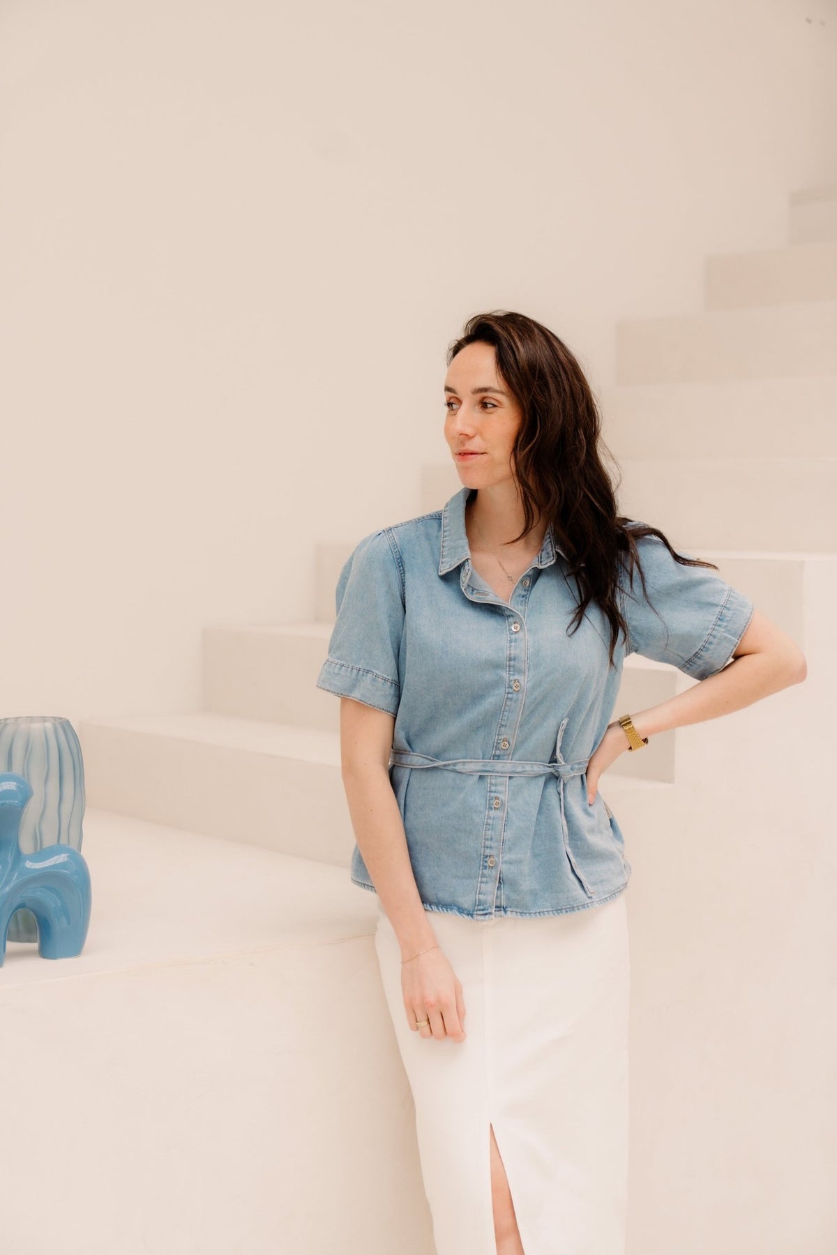 Toni Blouse Denim Light Blue - Bij Keesje - G - maxx - Blouse