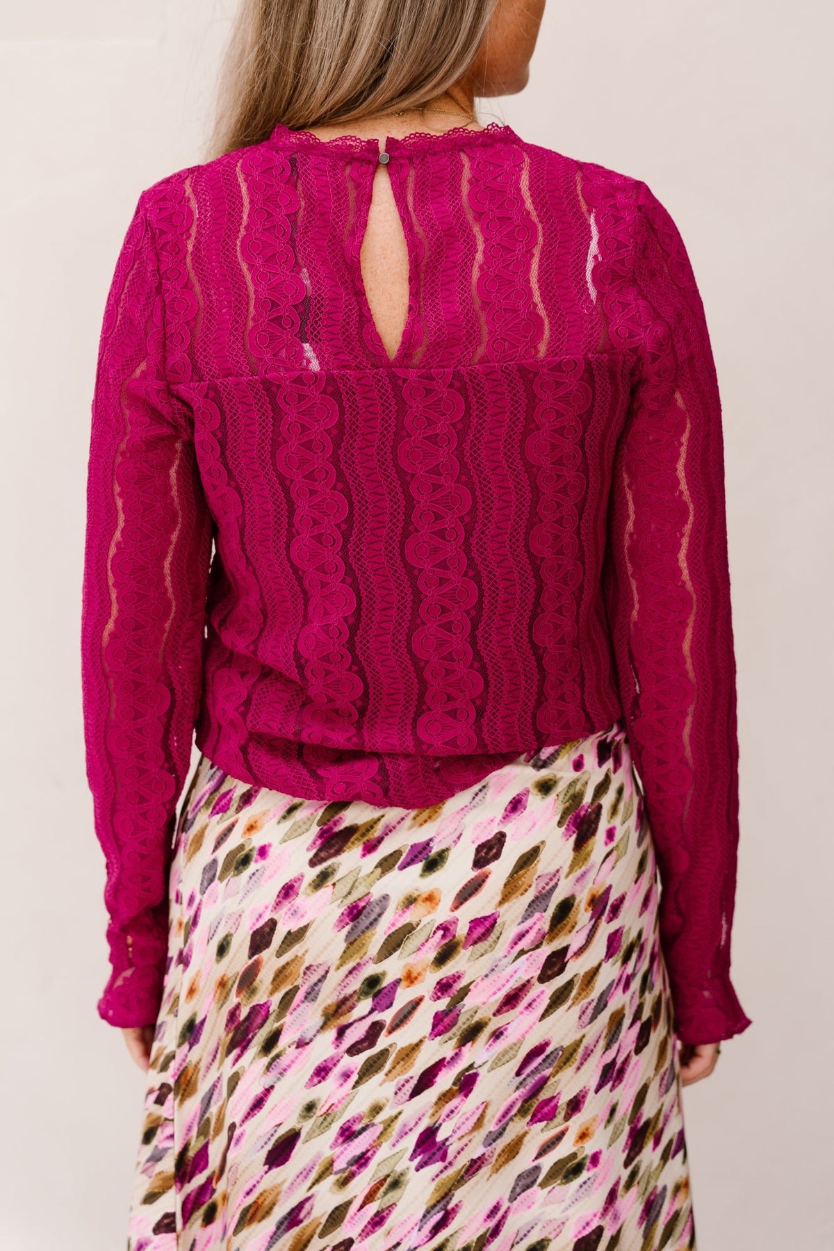 Top lace magenta - 202879 - Bij Keesje - mi piace - top