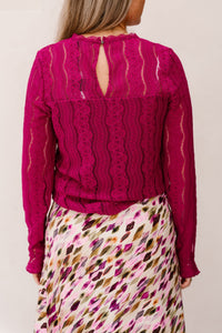 Top lace magenta - 202879 - Bij Keesje - mi piace - top