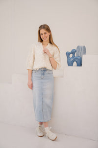 Top offwhite - silver 26325 - Bij Keesje - Smashed Lemon - Top