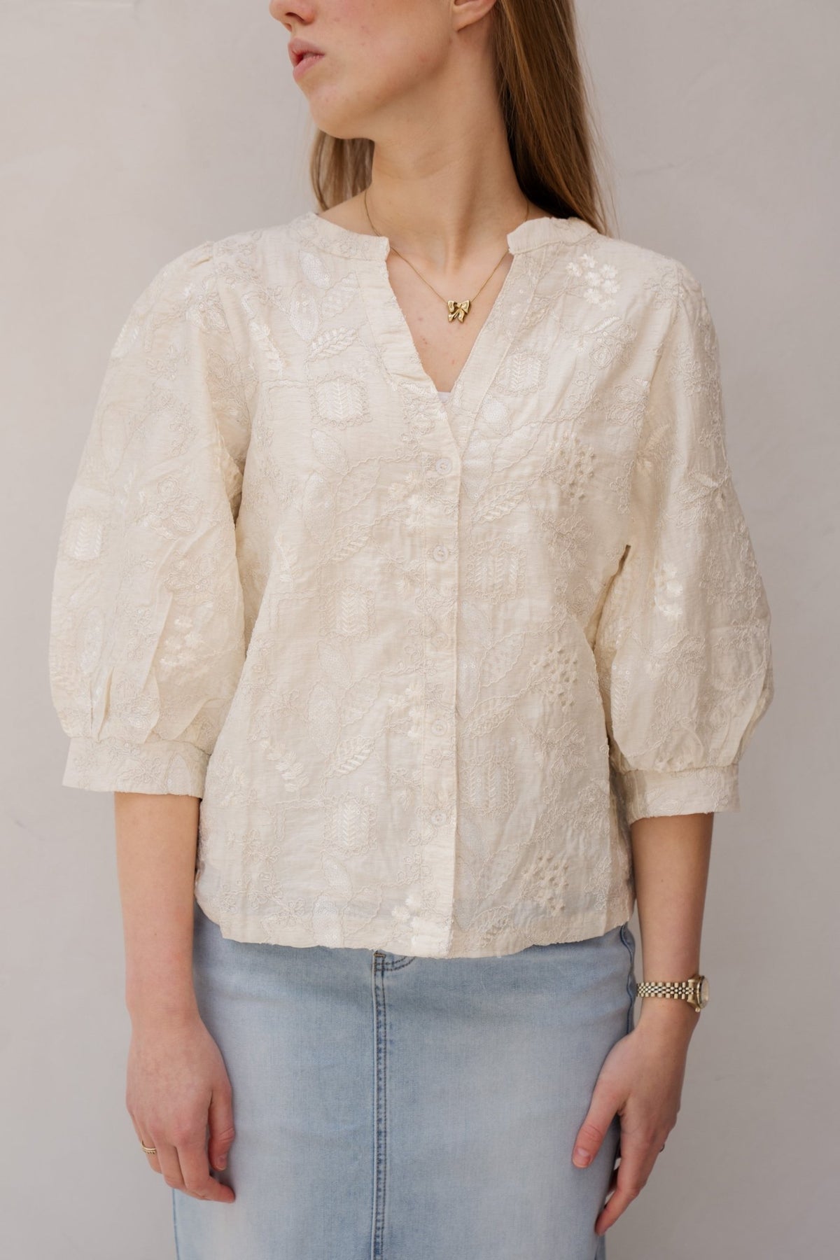 Top offwhite - silver 26325 - Bij Keesje - Smashed Lemon - Top