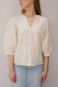 Top offwhite - silver 26325 - Bij Keesje - Smashed Lemon - Top