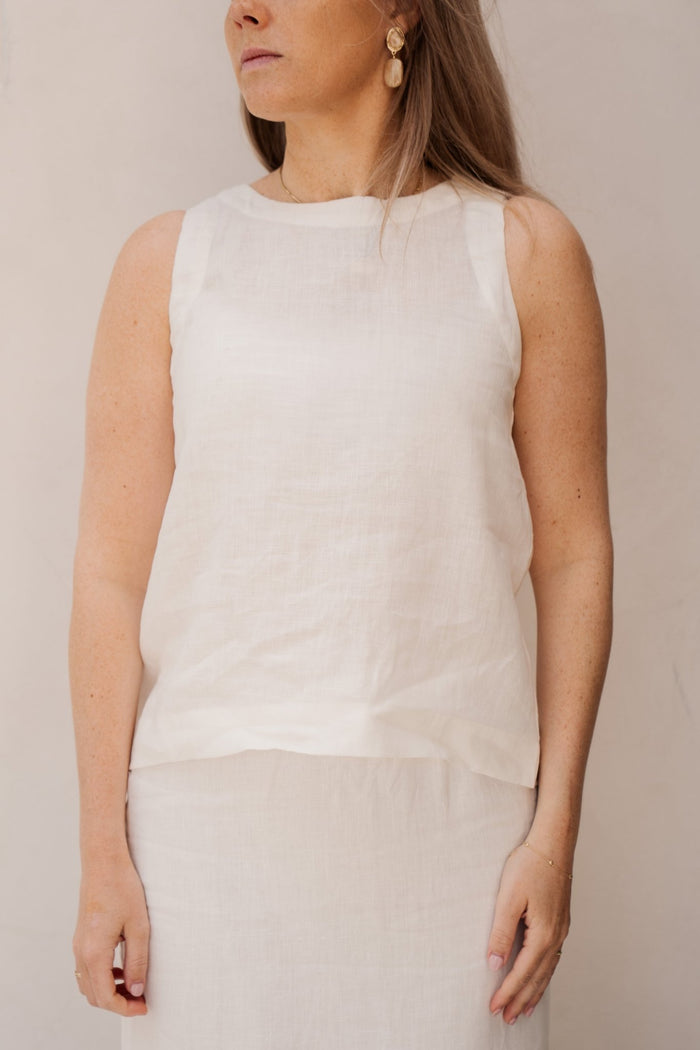 Top slv/lss Linen offwhite - 28255 - Bij Keesje - Esqualo - top