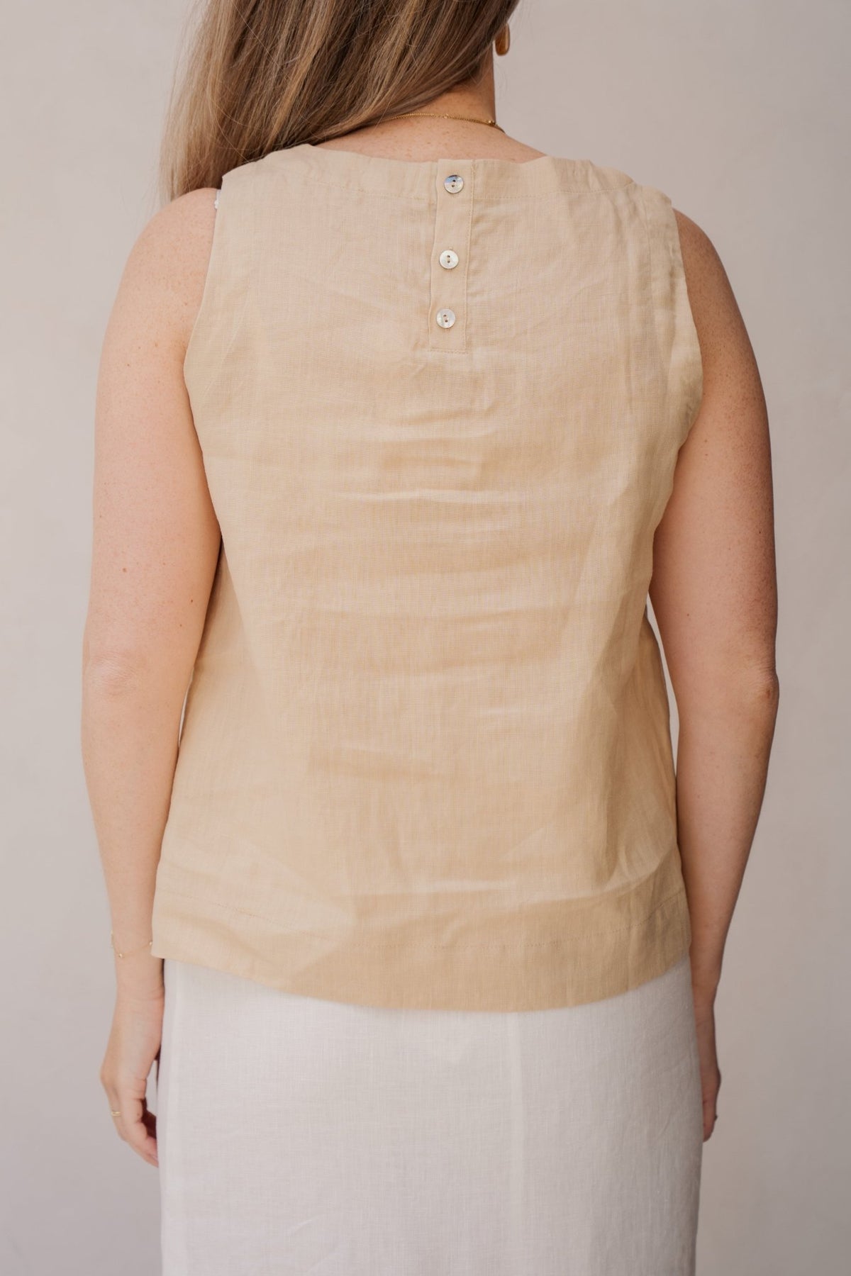 Top slv/lss Linen sand - 28255 - Bij Keesje - Esqualo - top