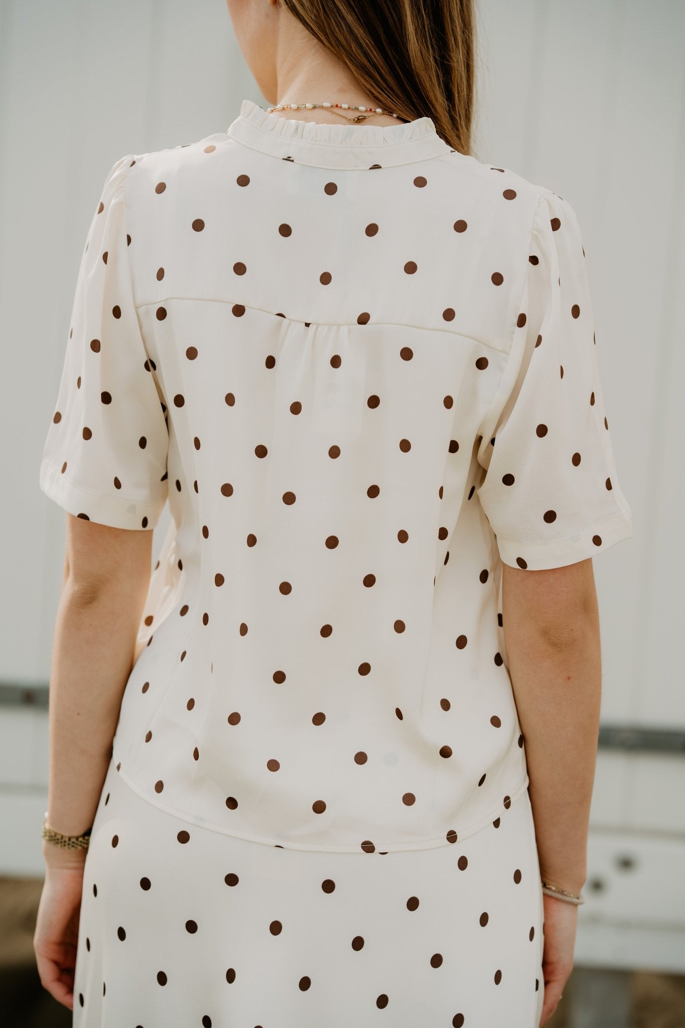 Torana Dotted Blouse Creme - Bij Keesje - Neo Noir - Blouse
