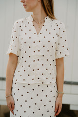 Torana Bluse gepunktet Creme