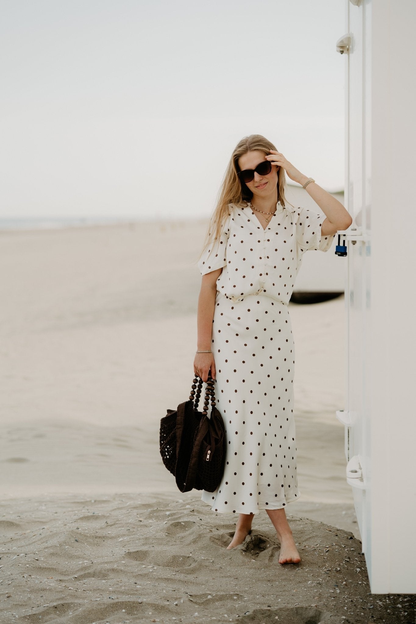 Torana Dotted Blouse Creme - Bij Keesje - Neo Noir - Blouse