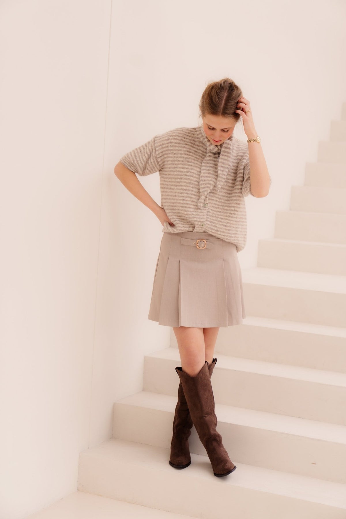 Tortora beige gonna skirt - Bij Keesje - Rinascimento - rok