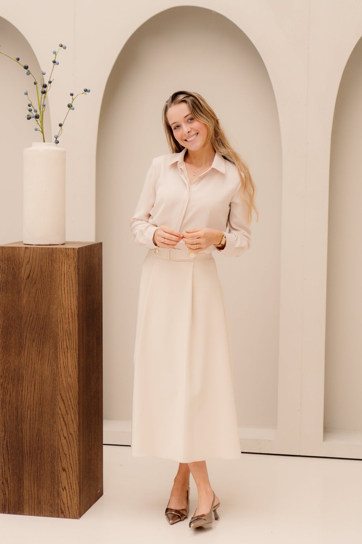 Tortora Beige skirt B382 - Bij Keesje - Rinascimento - rok