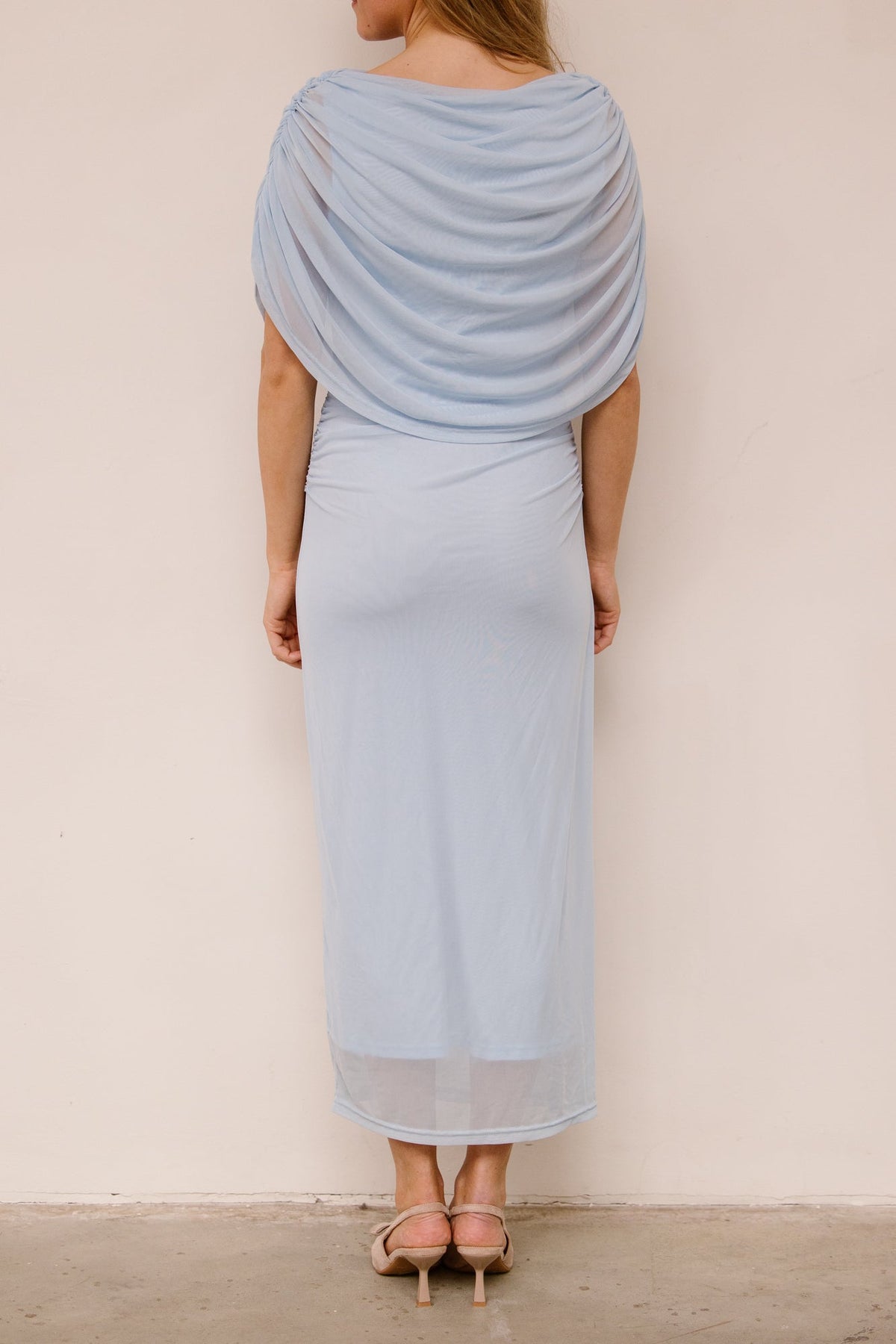 Tottuna Long Drapy Mesh Dress Light Blue - Bij Keesje - Neo Noir - Jurk