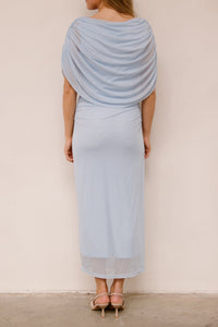 Tottuna Long Drapy Mesh Dress Light Blue - Bij Keesje - Neo Noir - Jurk