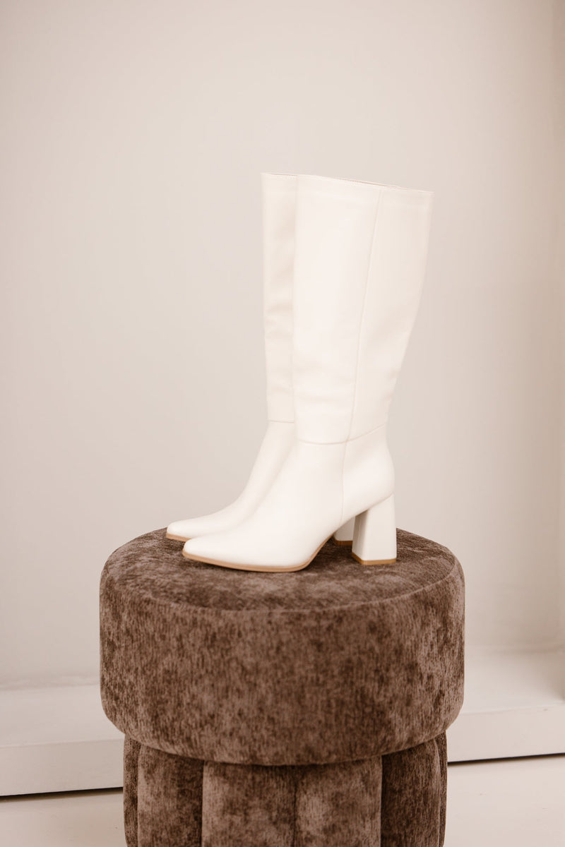 Toulouse heel boot off white - Bij Keesje - Bij Keesje