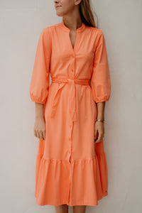 Travel Dress coral ronde nek - Bij Keesje - Bij Keesje - jurk