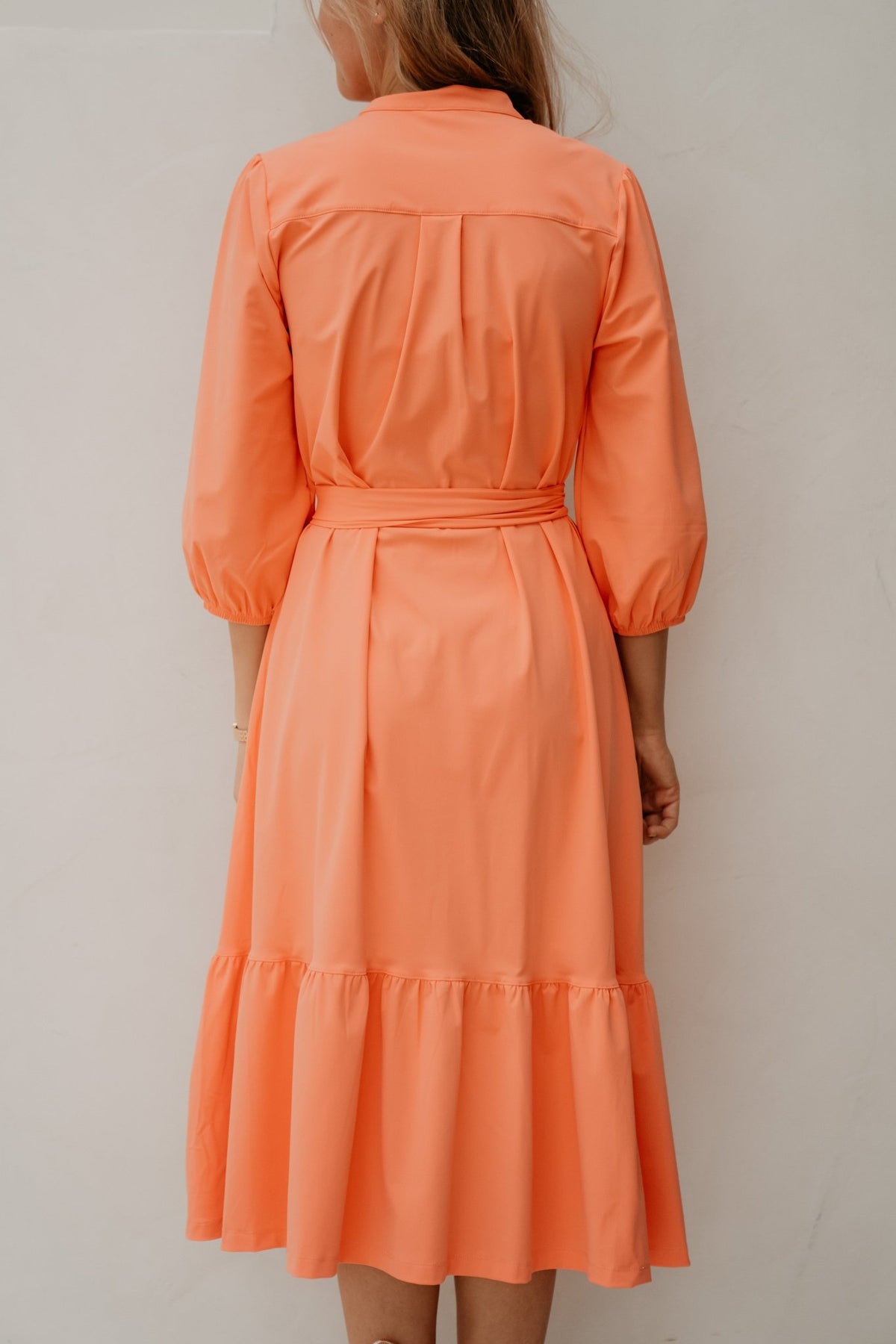Travel Dress coral ronde nek - Bij Keesje - Bij Keesje - jurk