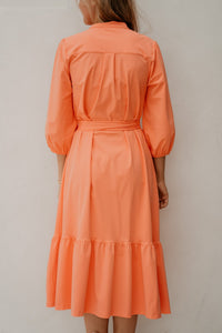 Travel Dress coral ronde nek - Bij Keesje - Bij Keesje - jurk