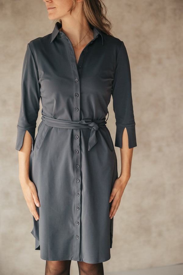 Travel dress dark grey - Bij Keesje