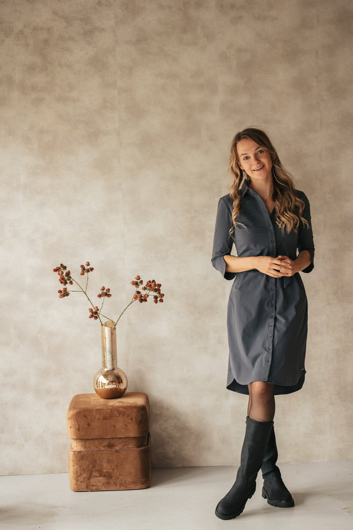 Travel dress dark grey - Bij Keesje