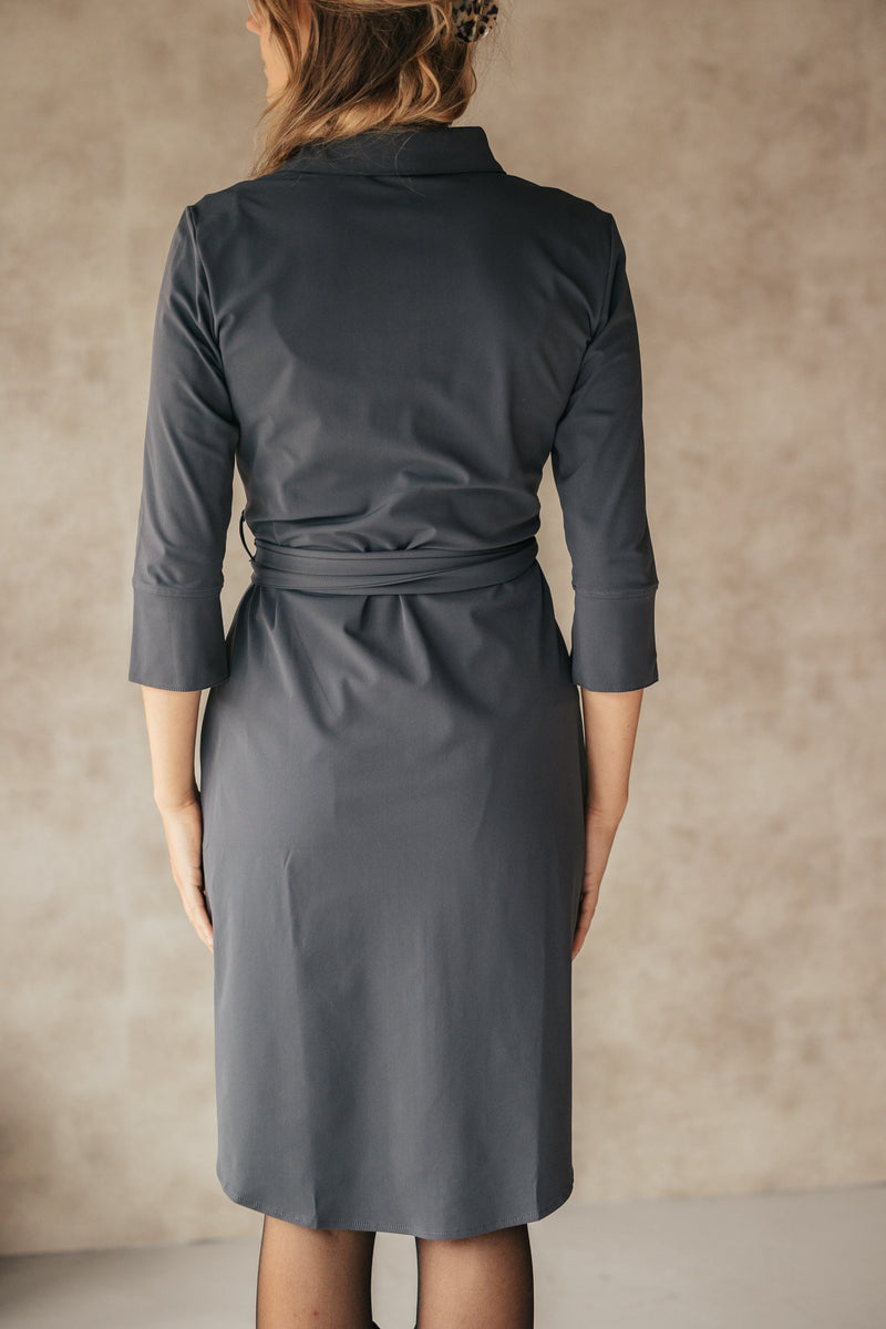 Travel dress dark grey - Bij Keesje