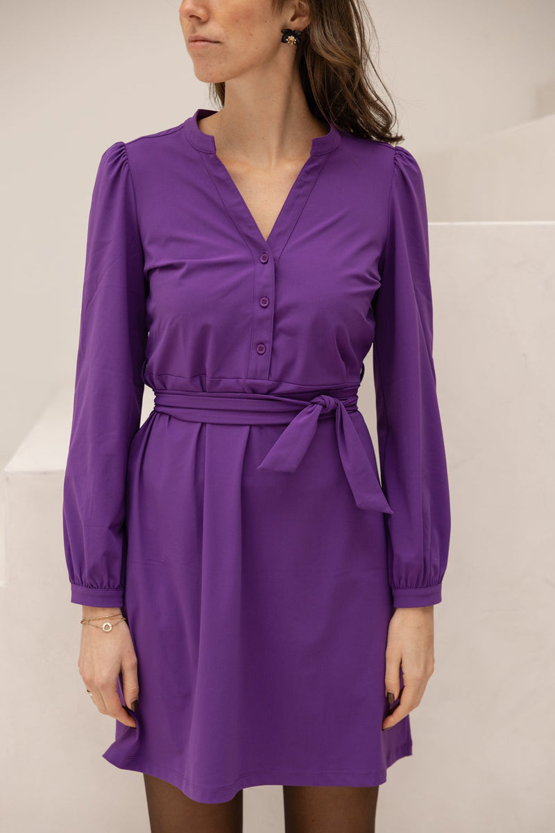 Travel dress purple SL - Bij Keesje