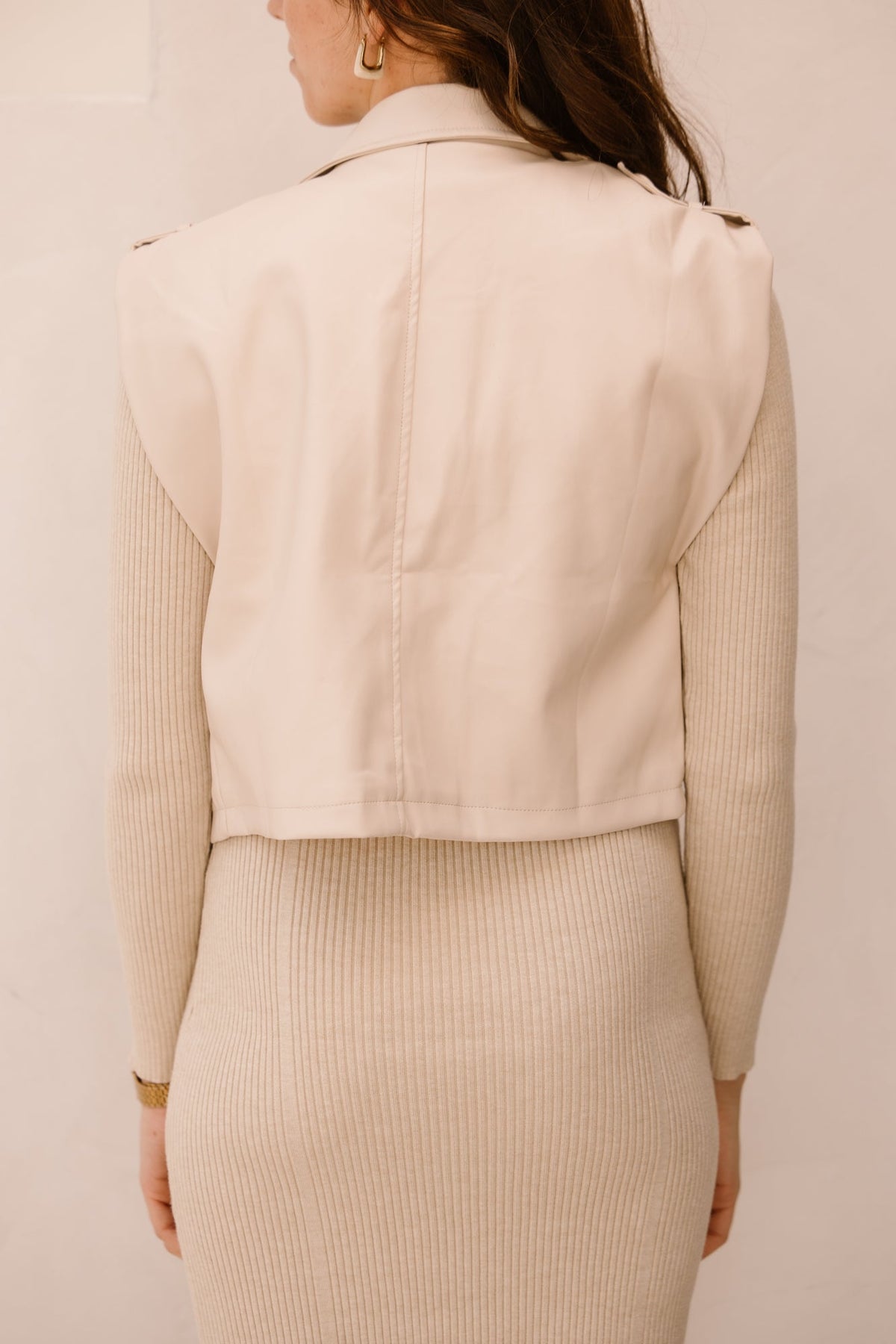 Trude leather gilet beige - Bij Keesje - Bij Keesje The Label