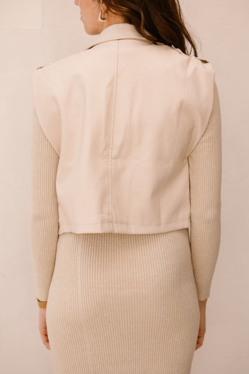 Trude leather gilet beige - Bij Keesje - Bij Keesje The Label