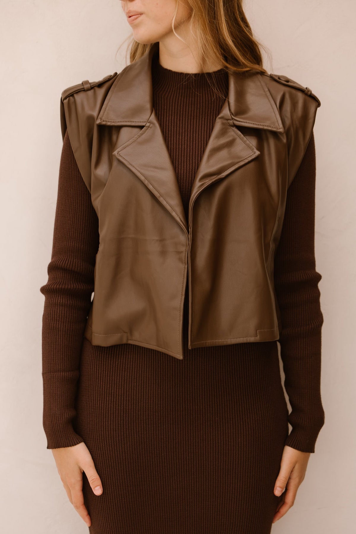 Trude leather gilet bruin - Bij Keesje - Bij Keesje The Label