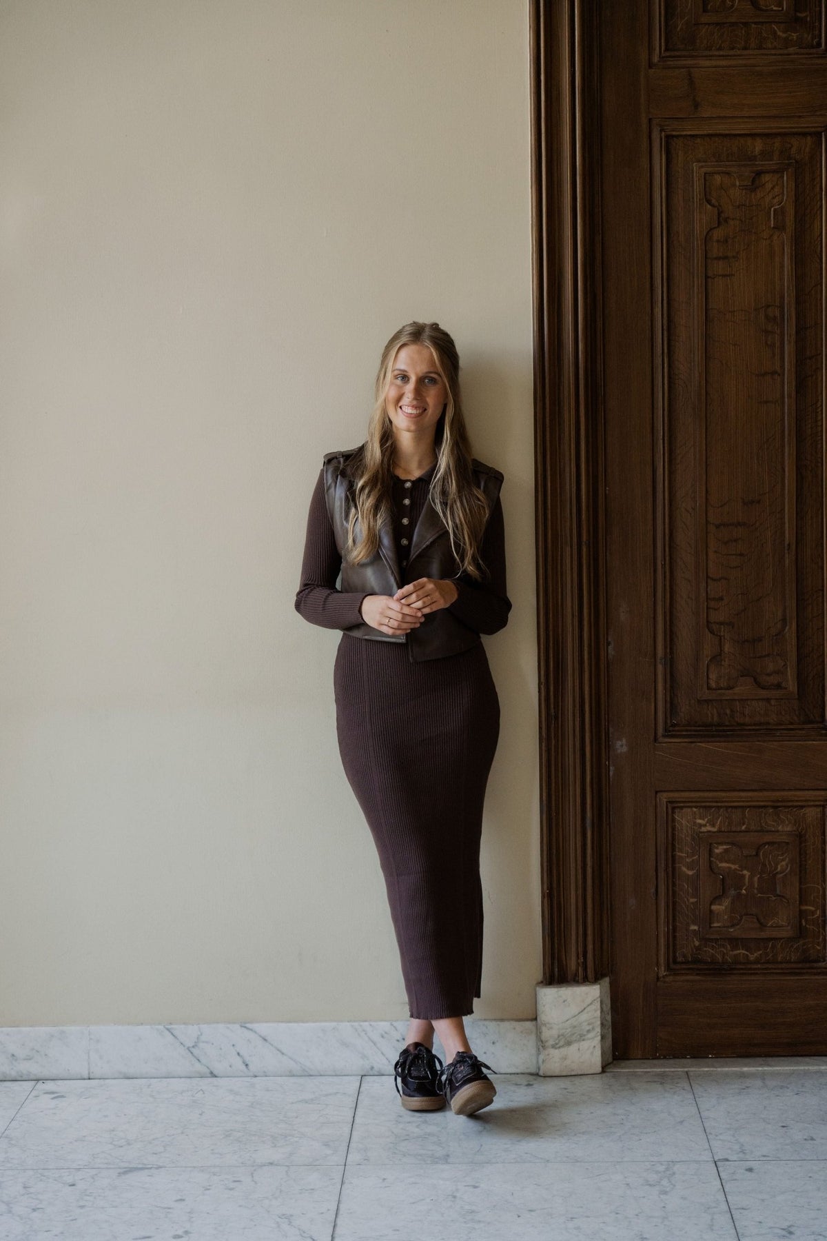 Trude leather gilet bruin - Bij Keesje - Bij Keesje The Label