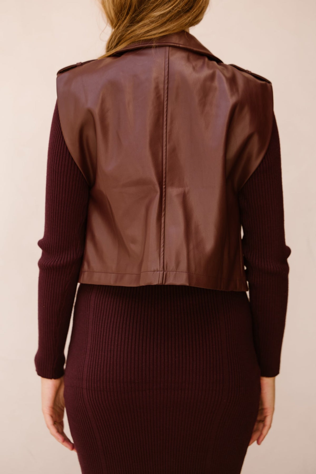 Trude leather gilet wijn rood - Bij Keesje - Bij Keesje The Label