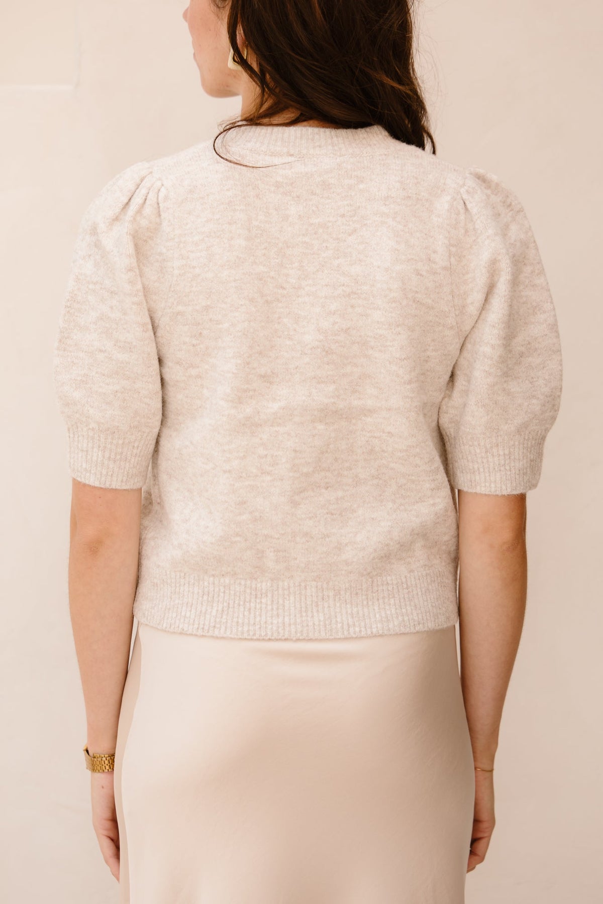 Trudy knit cardigan beige melange NN - Bij Keesje - Neo Noir