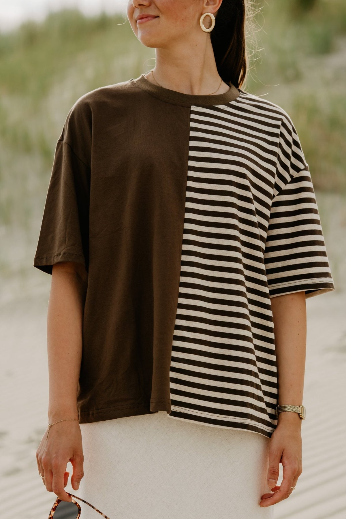 Tshirt streep army - Bij Keesje - Bij Keesje -