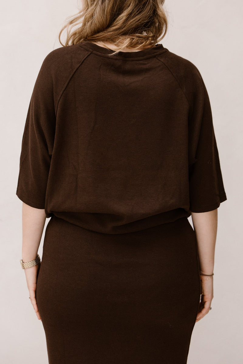 Tweedelig set bruin met koord - Bij Keesje - Bij Keesje