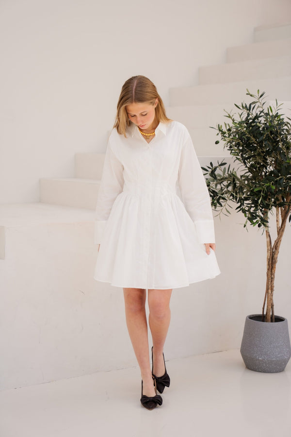 Ulissa Poplin Shirt Dress Off White - Bij Keesje - Neo Noir - jurk