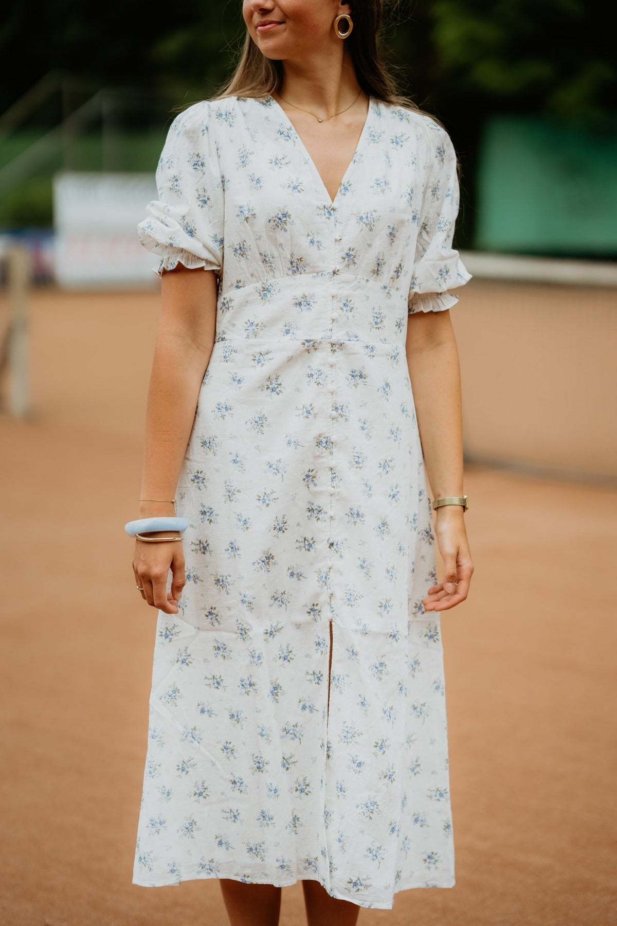 Valley Structure Flower Dress Light Blue - Bij Keesje - Neo Noir - Jurk