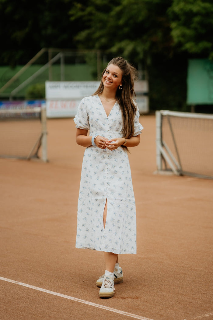 Valley Structure Flower Dress Light Blue - Bij Keesje - Neo Noir - Jurk