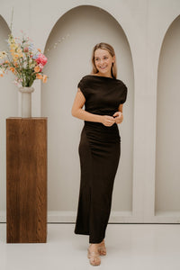 Vanda dress darkbrown - Bij Keesje - Bij Keesje - Jurk