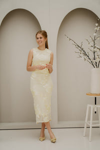 Vanina mesh dress flower yellow - Bij Keesje - Bij Keesje - Jurk
