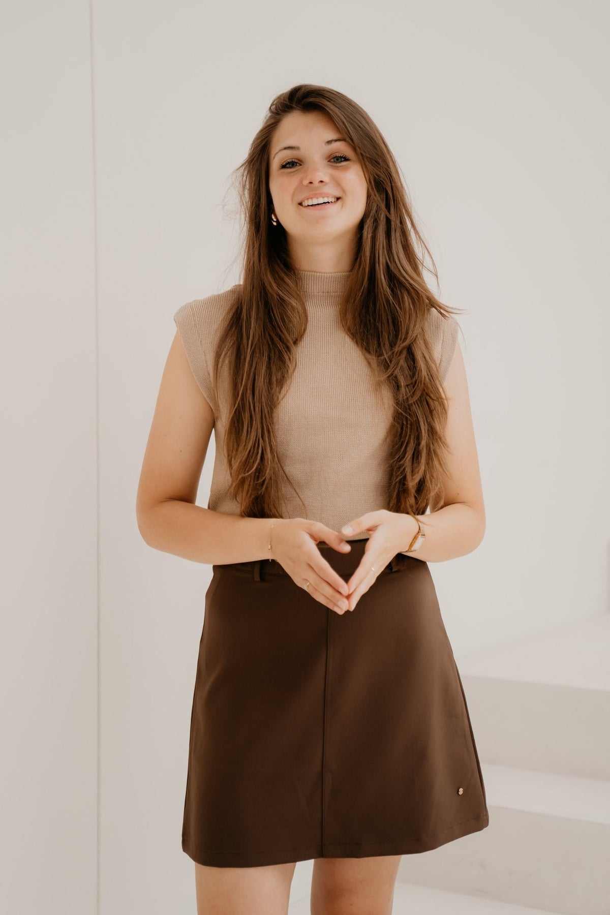Vaya short skirt darkbrown - Bij Keesje - Bij Keesje - Rok